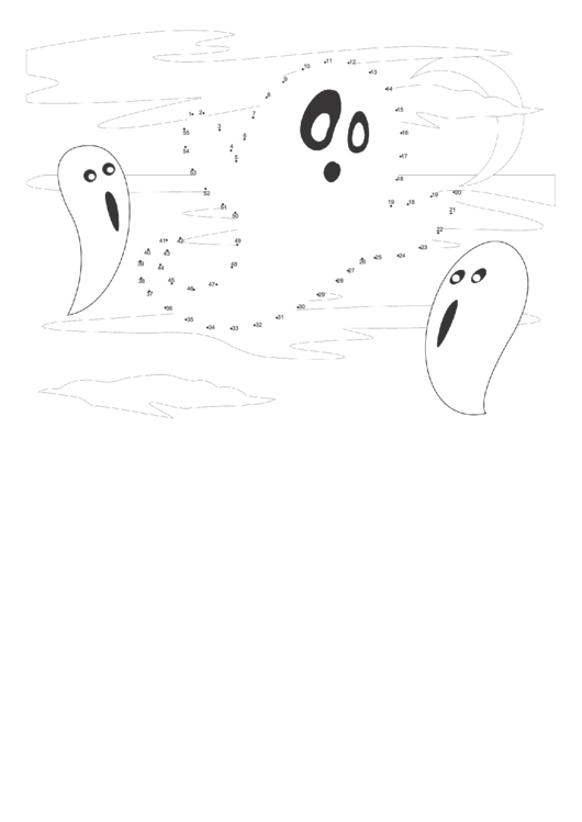 Ghosts Dot-To-Dot Sheet Printable pdf