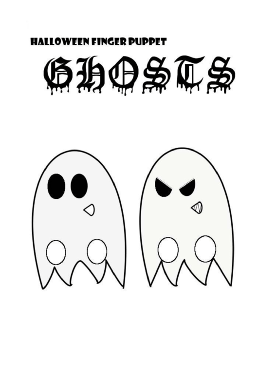 Halloween Finger Puppet Ghosts Printable pdf