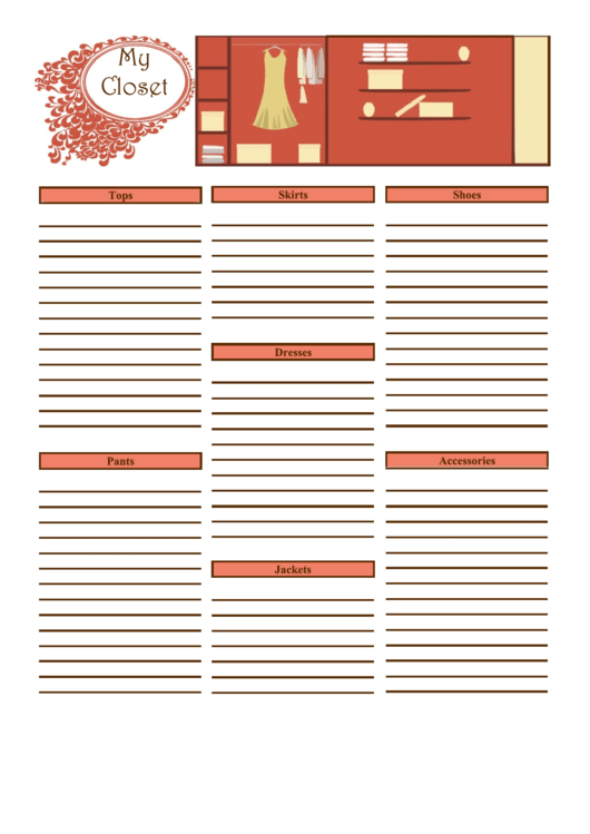 Wardrobe Checklist Template Printable pdf