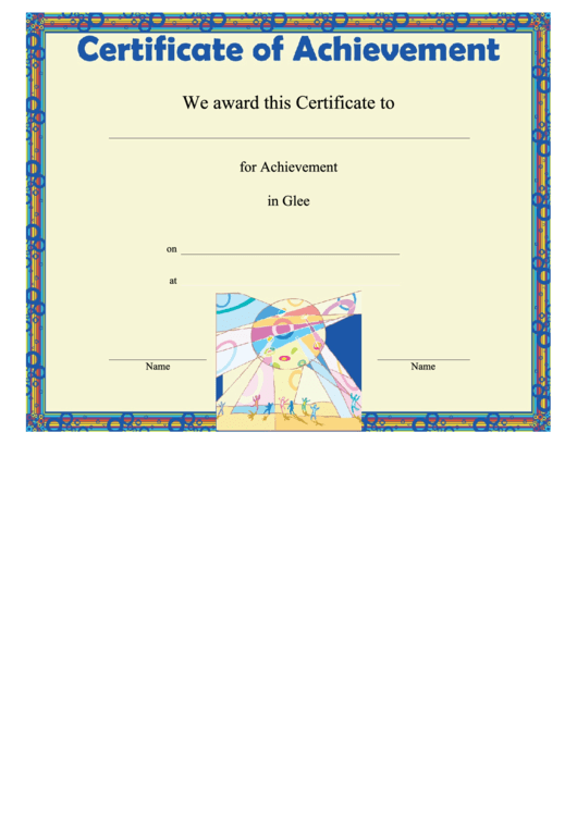 Glee Achievement Printable pdf