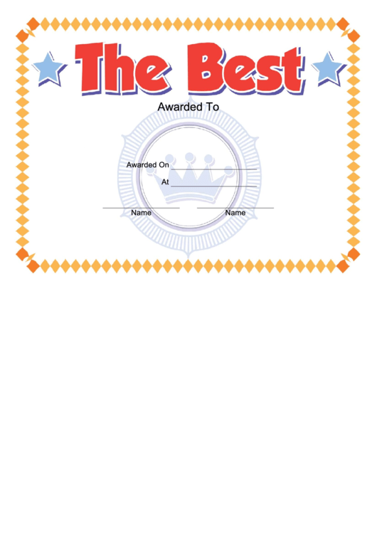 The Best Certificate