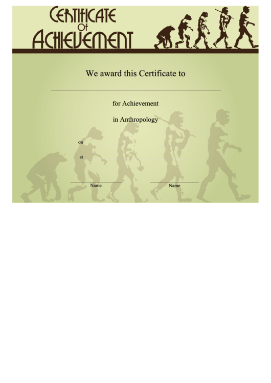 Anthropology Achievement Printable pdf
