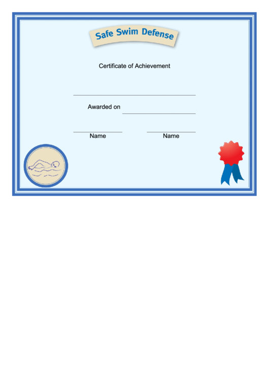 Scout Safe Swim Certificate Printable pdf