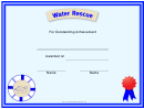 Water Rescue Certificate