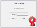 Scout Merit Badge Certificate