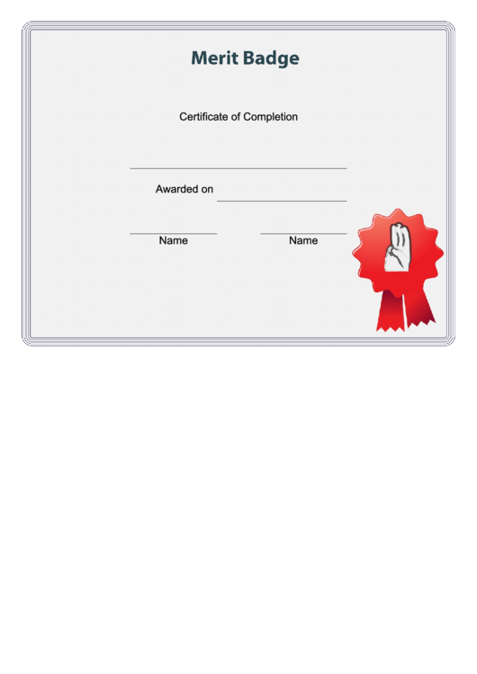 Scout Merit Badge Certificate Printable pdf