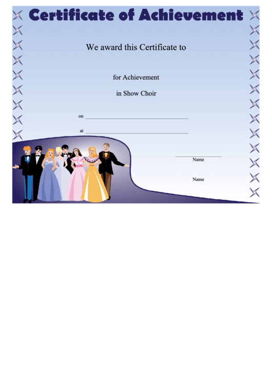 Show Choir Achievement printable pdf download