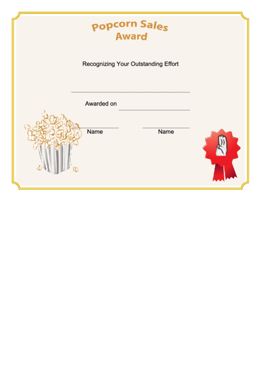 Scout Popcorn Sales Certificate Printable pdf