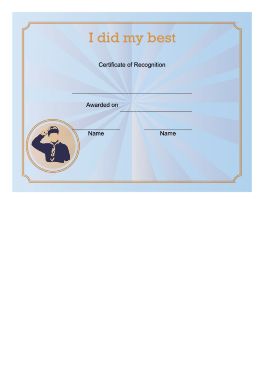 Scout I Did My Best Certificate Printable pdf