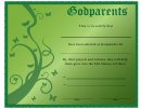 Godparent Certificate Template - Green Vine