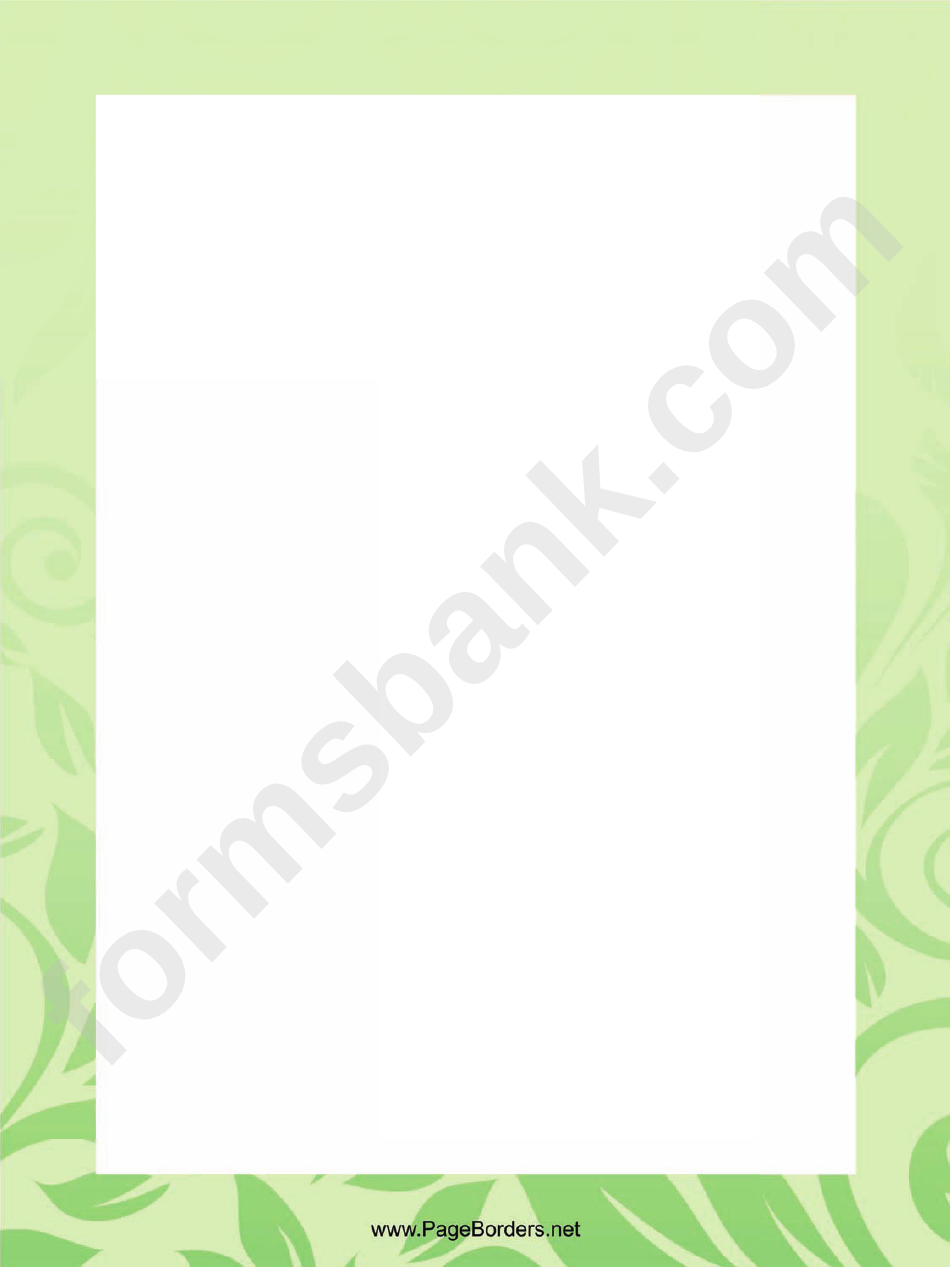 Green Leaves Page Border Templates