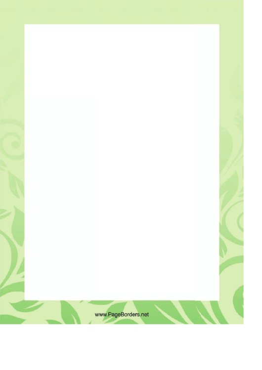 Green Leaves Page Border Templates Printable pdf