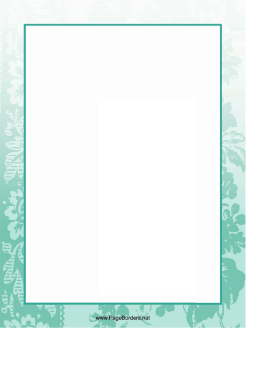 Blue Plants Page Border Templates Printable pdf