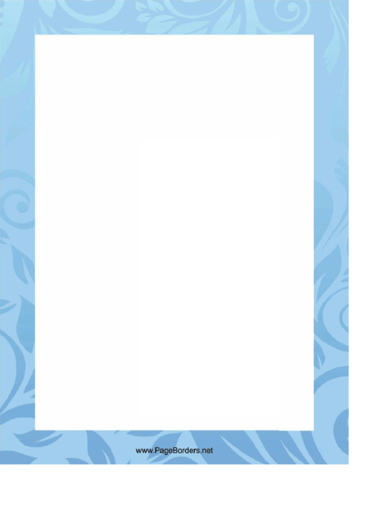 Blue Plant Prints Page Border Templates Printable pdf