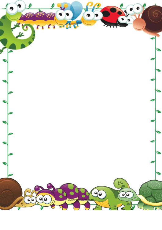 Insects Page Border Templates Printable pdf