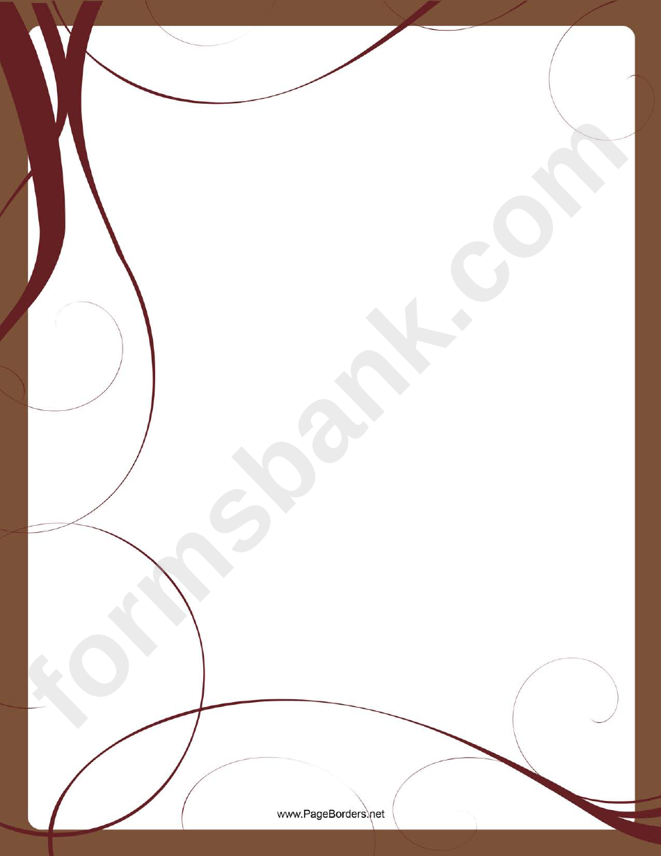 Brown Whirls Page Border Templates