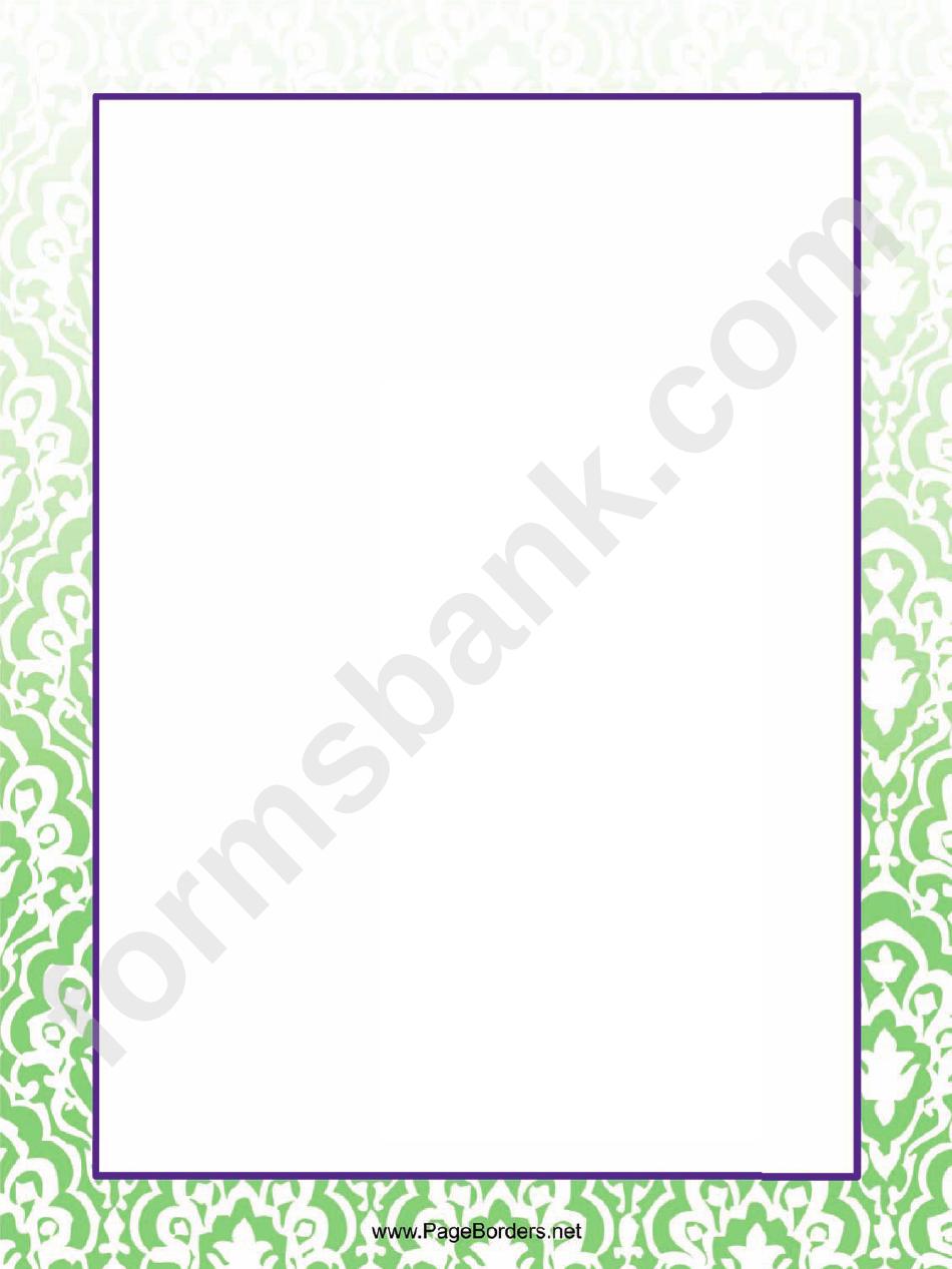 White Pattern On Green Page Border Templates