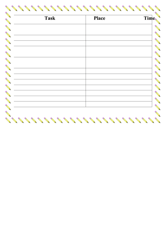 Pencil To Do List Printable pdf