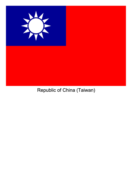 Republic Of China (taiwan) Flag Template