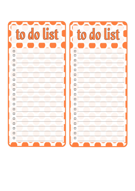 Orange To Do List Printable pdf