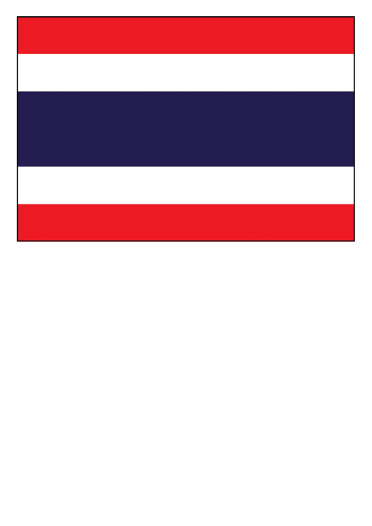 Thailand Flag Template Printable pdf