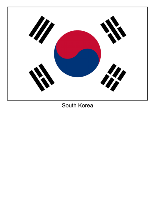 South Korea Flag Template Printable pdf