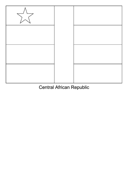 Central African Republic Flag Template Printable pdf