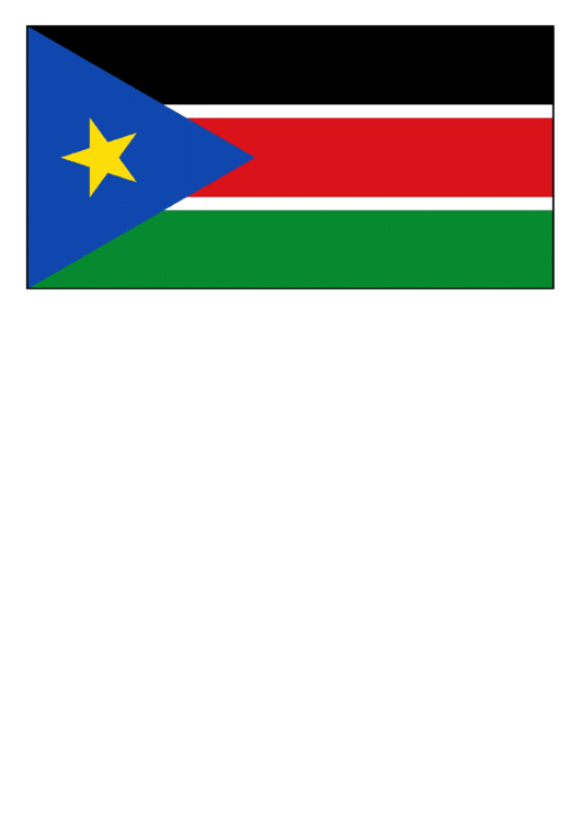 South Sudan Flag Template Printable pdf