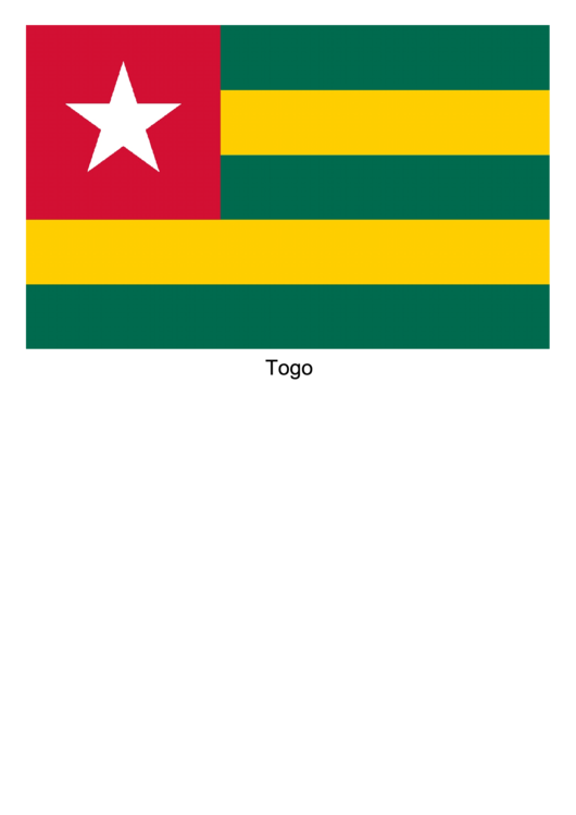 Togo Flag Template Printable pdf