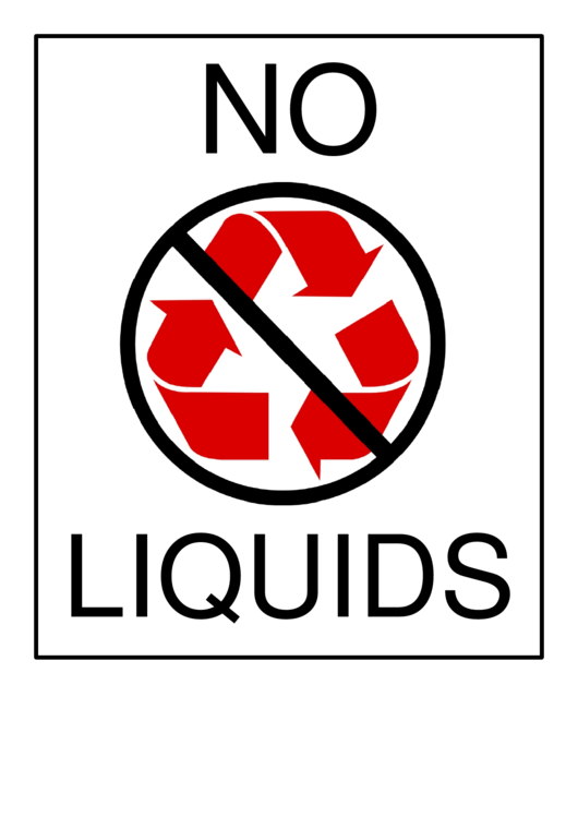 Recyclables No Liquids Printable pdf
