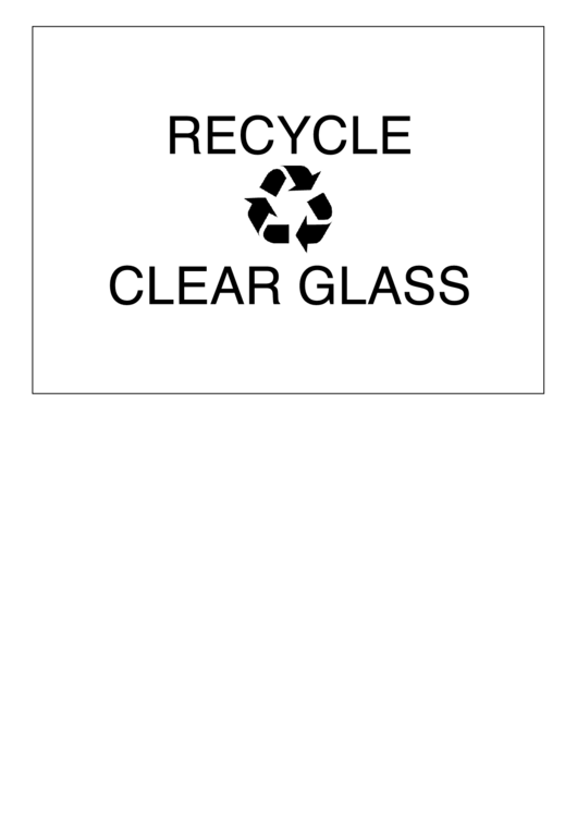 Recycle Clear Glass Printable pdf