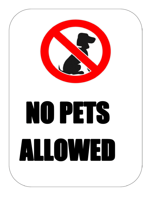 No Pets Allowed Printable pdf