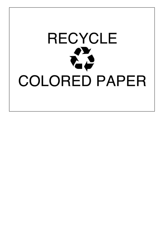 Recycle Colored Paper Printable pdf