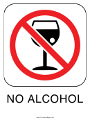No Alcohol Sign Template