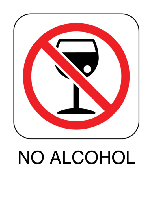 No Alcohol Sign Template Printable pdf