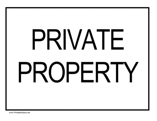 Private Property Sign Template Printable pdf