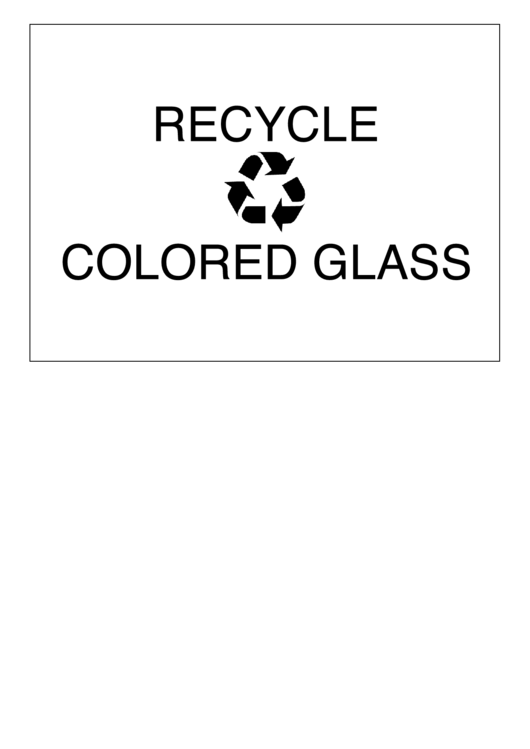 Recycle Colored Glass Printable pdf