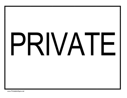 Private Sign Template Printable pdf