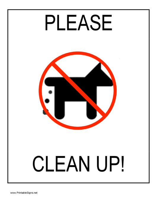 Please Clean Up Sign Template Printable pdf
