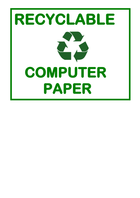 Recyclable Computer Paper Only Printable pdf