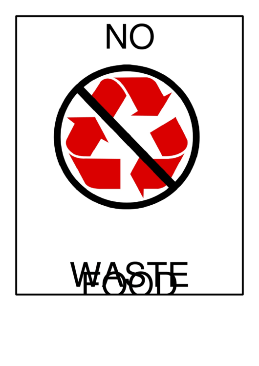 Recyclables No Food Waste Printable pdf