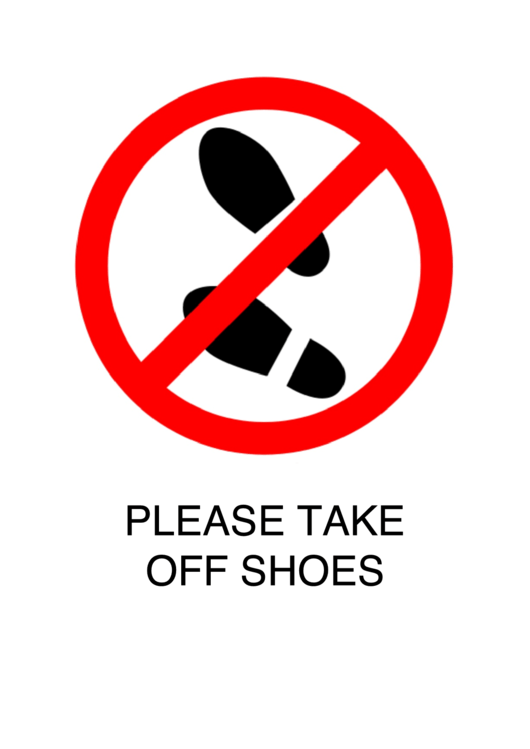Please Take Off Shoes Printable pdf
