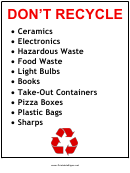 Recyclables Exclusions