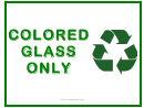 Recycle Colored Glass Sign Template