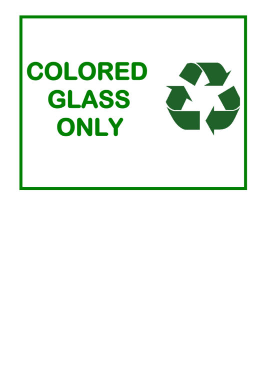 Recycle Colored Glass Sign Template Printable pdf