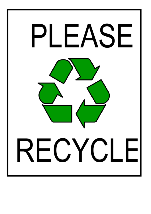 Please Recycle Sign Template Printable pdf