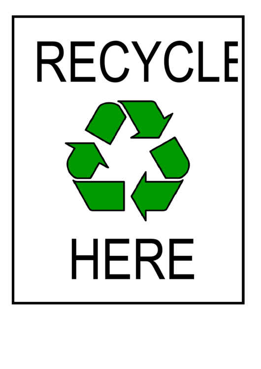 Recycle Here Sign Template Printable pdf