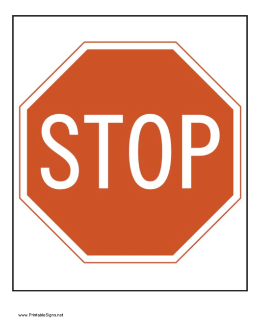 Stop Sign Template Printable pdf