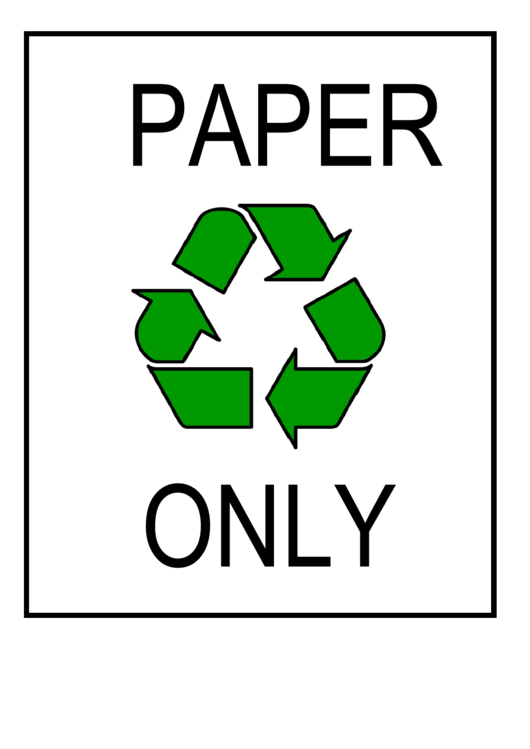 Recycling Sign Template Printable pdf