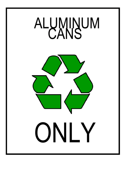 Recycle Aluminum Cans Printable pdf